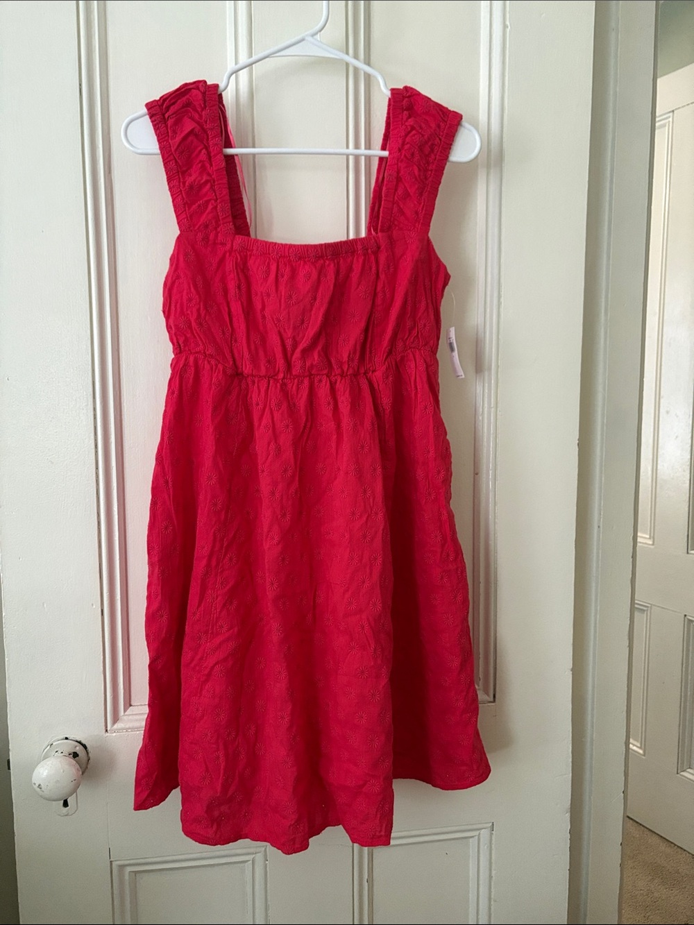 Old Navy Pink/Coral Eyelet Sundress with tie back